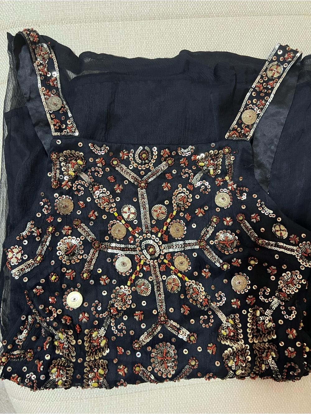 [FARM RIO] Black Sequin Embellished Evening Dress - Picture 12 of 12